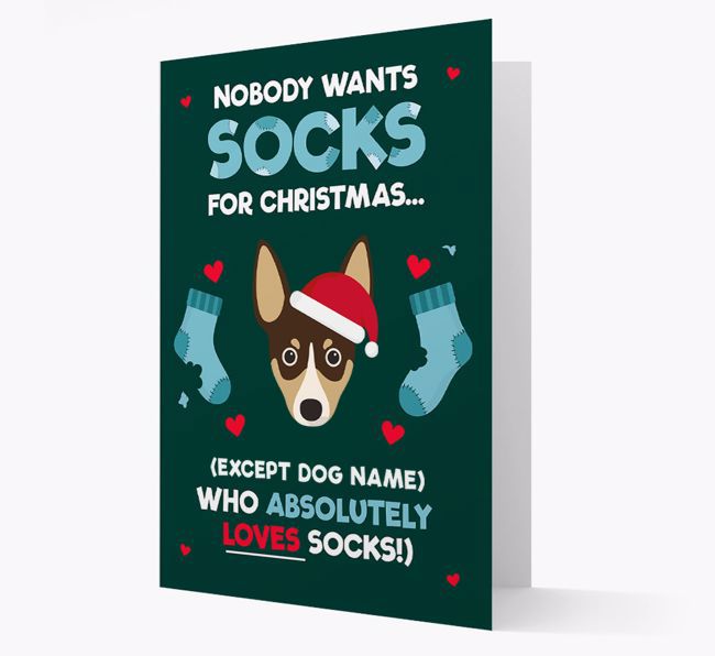 'Nobody Wants Socks for Christmas' - Personalised {breedFullName} Christmas Card